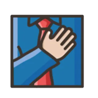 😍 拍手, 手, 拍手喝采, ネクタイ, ビジネス, 成功 telegram sticker