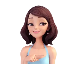 😒 mujer, dibujo animado, personaje, chica, persona, animación telegram sticker
