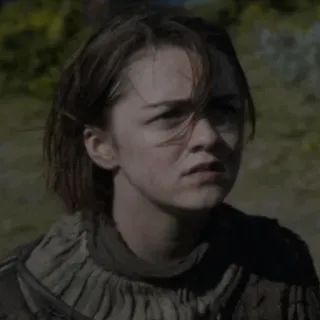 😐 Arya Stark Game of Thrones Arya Stark, Game of Thrones, Maisie Williams, Personnage, Série TV, Fantasy telegram sticker