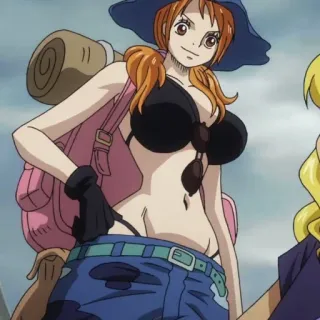 🥰 Nami One Piece 动漫, 漫画, 海盗, 比基尼, 草帽海贼团 telegram sticker