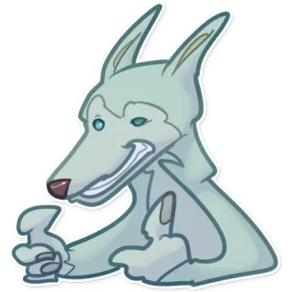 👍 animale, cane, gesto, dito medio, offensivo telegram sticker