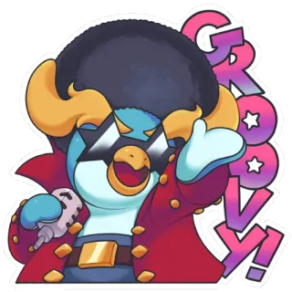 ⭐️ GROOVY! pingüino, groovy, dibujos animados, personaje, retro, estilo telegram sticker