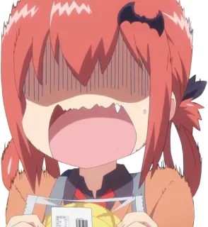 😨 Satania Gabriel DropOut Anime, Satania, Gabriel Dropout, Personaggio, Divertente, Scioccato telegram sticker