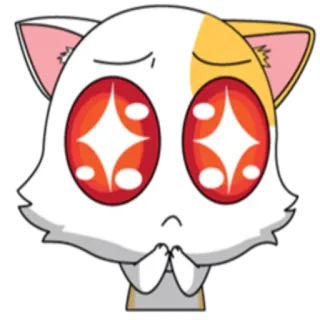 😌 猫, 动漫, 贴纸, 可爱, 恳求, 眼睛, 卡通, 乞求 whatsapp sticker