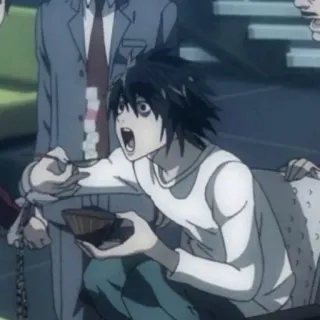 🥣 L Lawliet Death Note L Лоулайт, Death Note, Аниме, Детектив, Персонаж whatsapp sticker
