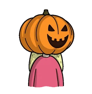 🎃 pumpkin, halloween, fall, spooky, cartoon, orange, character telegram sticker