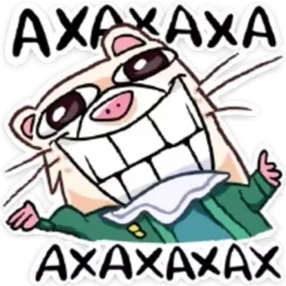 😂 AXAXAXA hamster, dessin animé, drôle, mème telegram sticker
