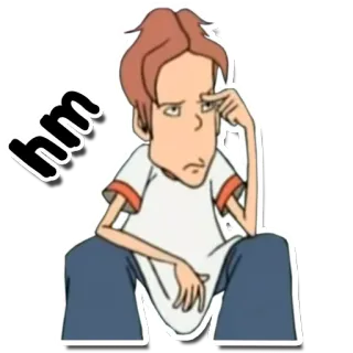 🤨 hm Hoạt hình, Suy nghĩ, Hm, Thắc mắc, Trầm tư telegram sticker