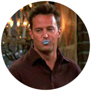 👸 Chandler Bing Friends Mann, Person, blaue Lippen, Sitcom, Fernsehserie, Porträt whatsapp sticker