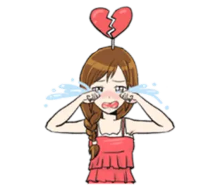 💔 sad, crying, broken heart, upset, cartoon, emotional, tearful telegram sticker