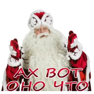 😳 Santa Claus АХ ВОТ ОНО ЧТО Santa Claus, Navidad, Invierno, Fiestas, Celebración, Festivo telegram sticker