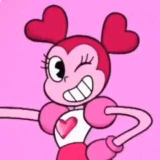 😉 Spinel Steven Universe cartoon, animation, character, pink, heart, friendly whatsapp sticker