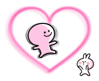 😍 sticker, cartone animato, personaggio, cuore, rosa whatsapp sticker
