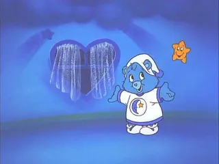 💙 Bedtime Bear Care Bears Care Bears, Cartoon, Bär, schläfrig, Schlafenszeit, Sterne whatsapp sticker