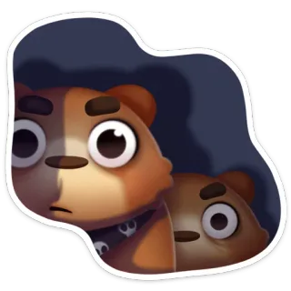 👀 медведь, мультфильм, милый, животное, наклейка whatsapp sticker
