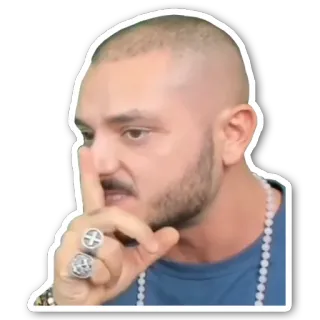 🤫 Mann, Finger, Pssst, Ruhe, Sei leise, Still telegram sticker