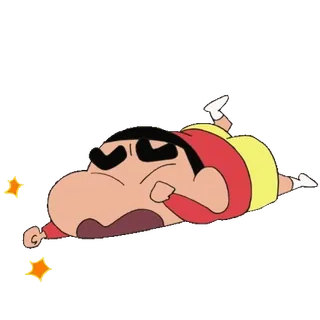 😭 Shin-chan Nohara Crayon Shin-chan anime, cartoon, character, shin-chan, funny, lie down telegram sticker
