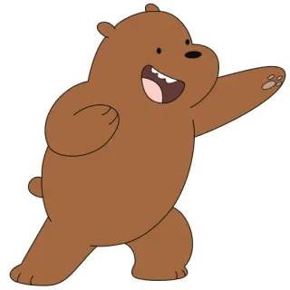 🕺 Grizz We Bare Bears cartone animato, orso, We Bare Bears, Grizz, carino, amichevole telegram sticker