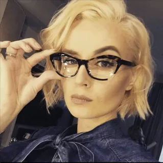 😎 mujer, gafas, retrato, rubia, peinado telegram sticker
