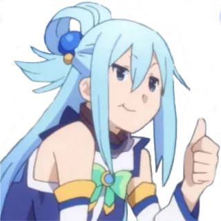 👍 Aqua Konosuba anime, aqua, konosuba, pulgar arriba telegram sticker