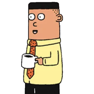 😀 cartoon, man, coffee, businessman telegram sticker