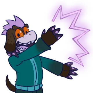 😃 Phim hoạt hình, Quái vật, Năng lượng, Phép thuật, Sinh vật, Tia chớp, Chó telegram sticker