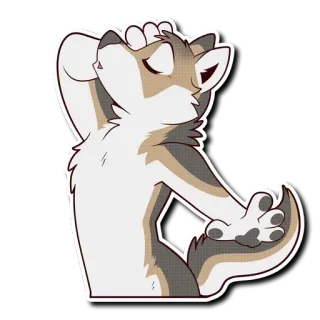 😮‍💨 loup, animal, furry, personnage, dessin animé, autocollant telegram sticker