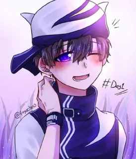 😄 #Day1 Anime, Chico, Dibujo animado, Personaje telegram sticker