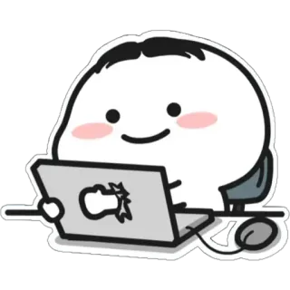 😡 Cartoon, Computer, Sticker, Laptop, Personage telegram sticker