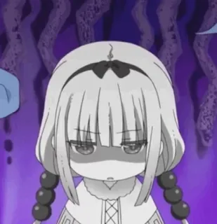 🍥 Kanna Kamui Miss Kobayashi's Dragon Maid Anime, Kanna Kamui, Dragon Maid, Manga, Süß, Kawaii, Gelangweilt whatsapp sticker