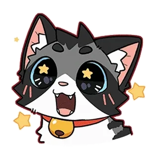 🤩 cat, animal, sticker, cartoon, cute, kawaii, pet whatsapp sticker