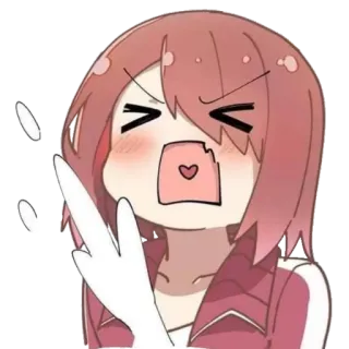 😳 anime, sticker, cartoon, angry, cute, girl telegram sticker
