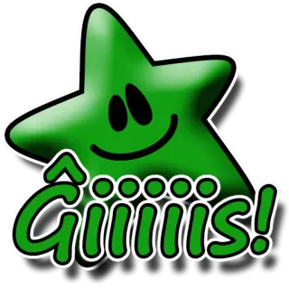 👋 Giiiiis! stella, verde, carino, cartone animato, emoji telegram sticker
