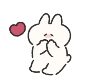 🍰 dễ thương, thỏ, trái tim, tình yêu, hoạt hình, động vật, kawaii telegram sticker