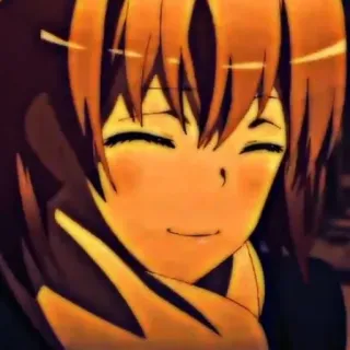 🖇 anime, glimlachend, blij, portret, meisje telegram sticker