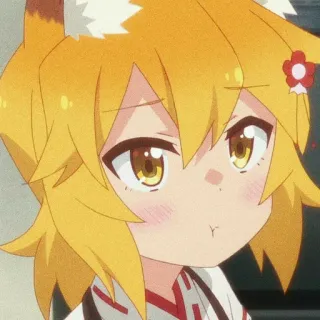 🦊 Senko The Helpful Fox Senko-san Anime, Fille renard, Mignon, Senko, Kemonomimi, Cheveux jaunes whatsapp sticker