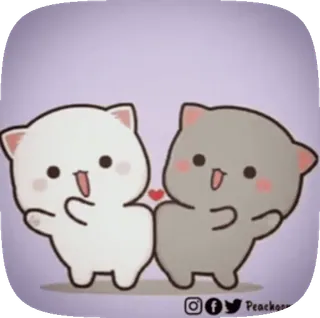 ♥️ carino, gatti, amore, amicizia, cartoni animati telegram sticker