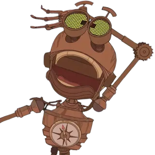 🤣 robot, cartone animato, illustrazione, macchina, bussola telegram sticker