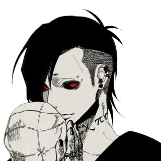 😗 Uta Tokyo Ghoul uta, tokyo ghoul, anime, mangá, ghoul, ilustração telegram sticker
