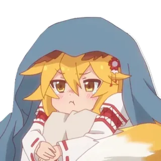😒 Senko Helpful Fox Senko-san anime, senko, fox, cute, blanket, cartoon, manga telegram sticker
