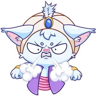 😤 Katze, Cartoon, wütend, Turban, frustriert, Katzenartig telegram sticker
