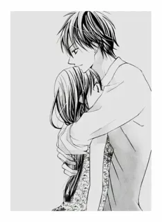 ❤ anime, manga, romance, couple, hug, affection telegram sticker