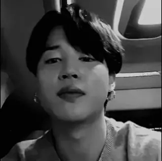 ♟ Jimin kpop, jimin, bts, singer, idol, black and white telegram sticker