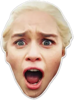 😳 Daenerys Targaryen Game of Thrones 대너리스 타르가르옌, 왕좌의 게임, 두려움, 놀람, 표정 telegram sticker