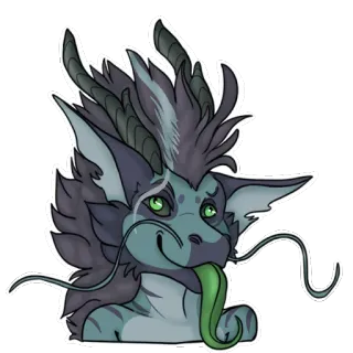 😝 dragon, créature fantastique, autocollant, dessin animé whatsapp sticker