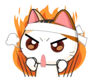 😼 wütend, Katze, Anime, Cartoon, Sticker, Tier telegram sticker