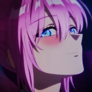 🙂 animé, cheveux roses, fille, mignon, art numérique, dessin animé telegram sticker