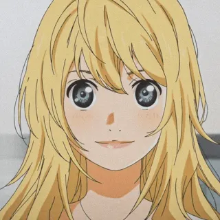 🩰 Kaori Miyazono Your Lie in April Anime, Personage, Meisje, Blond, Kaori Miyazono, Your Lie in April telegram sticker