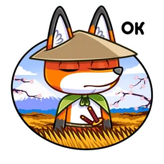 👌 OK fuchs, cartoon, tier, frieden, okay, japan telegram sticker