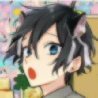 ♨️ 动漫, 猫耳, 男孩, 肖像, 卡通, 可爱, 漫画 whatsapp sticker